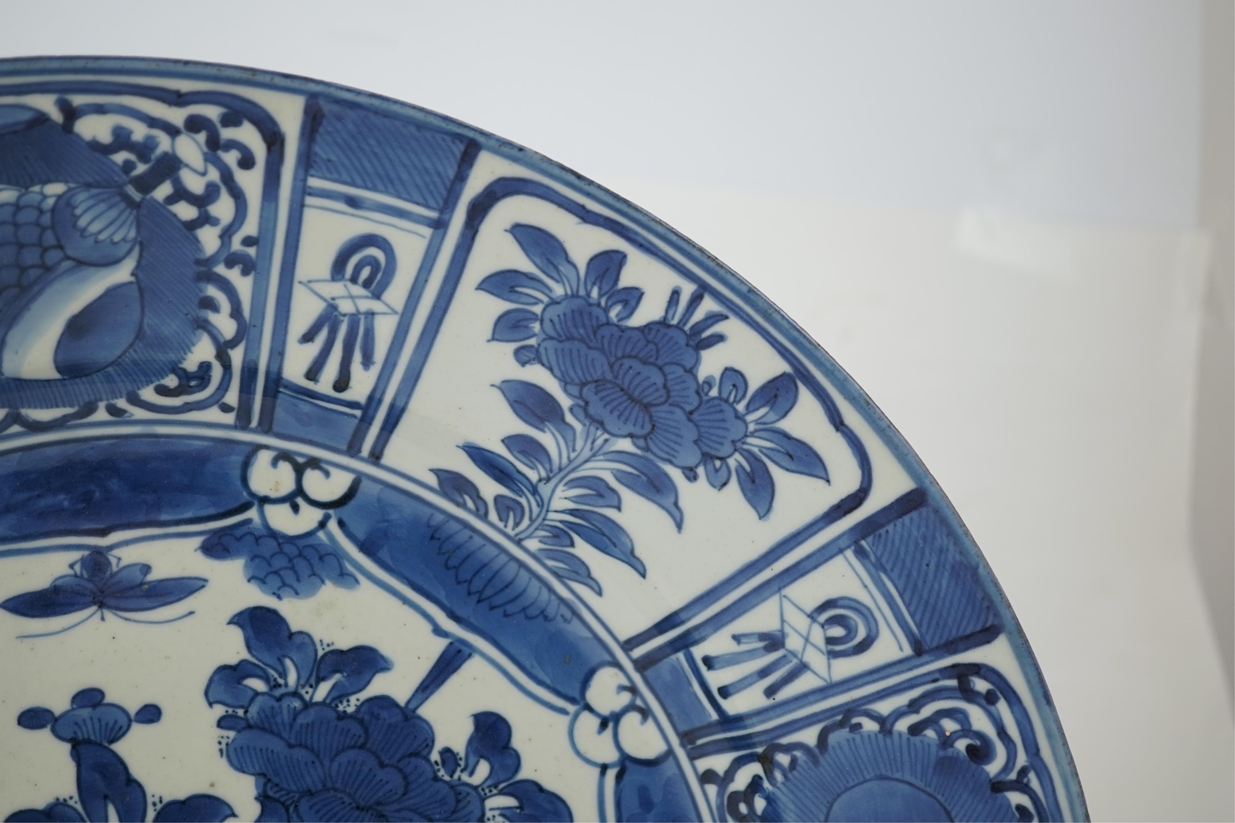 A good Japanese Arita blue and white dish, Genroku period (1688-1704)